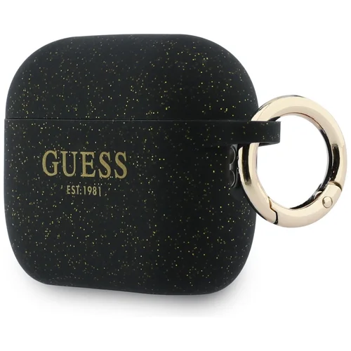 Guess silikoninis blizgučių dėklas su žiedu, AirPods Pro 3, juodas image 3