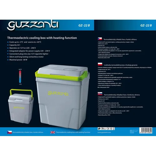 GUZZANTI GZ 22B Termoelektrinis automobilinis šaldytuvas image 3