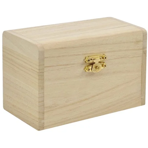 Maža lobių skrynia Medinė 13×8×7 cm su auksine užraktu image 2