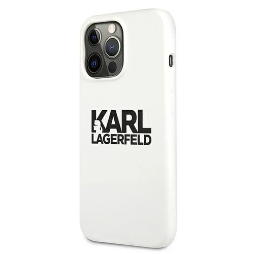 Karl Lagerfeld Stack logotipo silikoninis dėklas iPhone 13 Pro / 13, baltas image 2