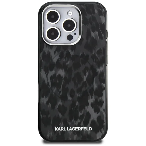 Karl Lagerfeld IML Leopard Pattern MagSafe dėklas iPhone 16 Pro Max, juodas image 3