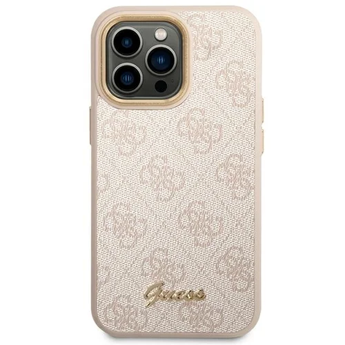 Guess 4G Vintage Gold Logo dėklas iPhone 14 Pro Max, rožinis image 3