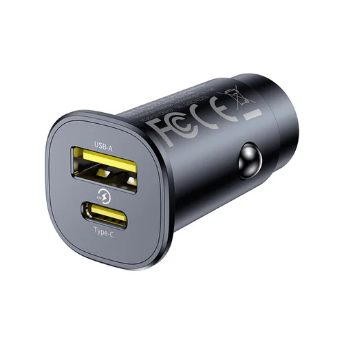 Baseus GoTrip 30 W USB-C/USB-A automobilinis įkroviklis, juodas image 2