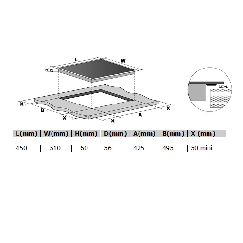 Schlosser PI403S1CW 45 cm pločio indukcinė kaitlentė, Balta image 2