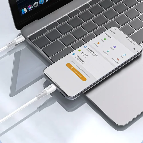 Dudao L25SC USB-C į USB-C kabelis 60W 1,0 m Baltas image 3