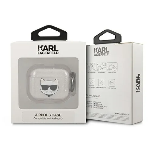 Karl Lagerfeld Choupette Head dėklas AirPods 3, sidabrinis image 3