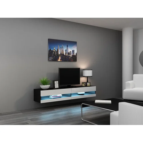 Cama VIGO NEW TV staliukas 180 × 40 × 30 cm juodas/baltas image 1