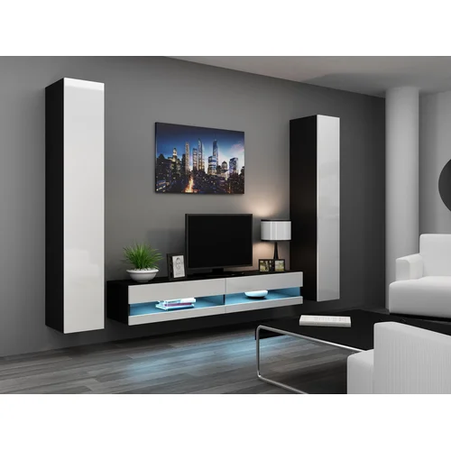 Cama VIGO NEW TV staliukas 180 × 40 × 30 cm juodas/baltas image 2