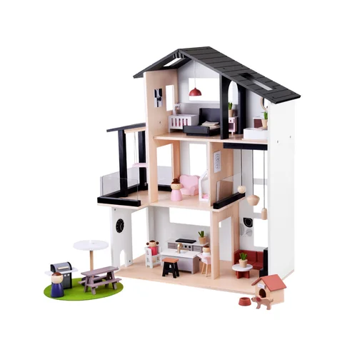 ZA5073 dviejų aukštų medinis lėlių namas LOFT image 2