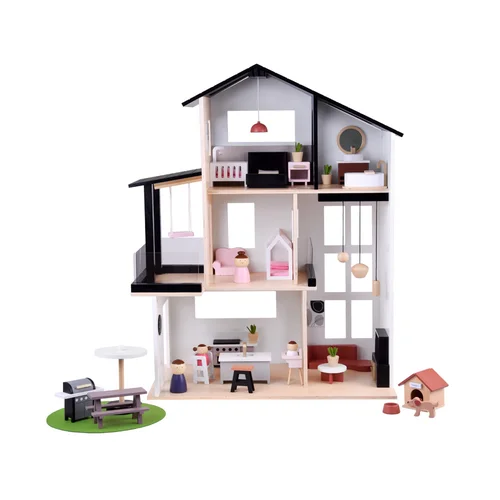ZA5073 dviejų aukštų medinis lėlių namas LOFT image 3