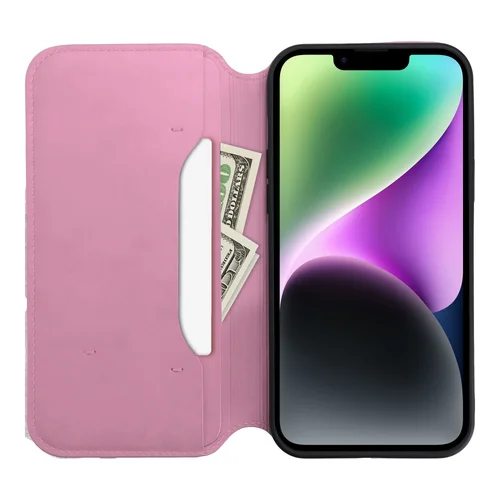 DUAL POCKET knygų dėklas Samsung S24 FE, šviesiai rožinis image 2