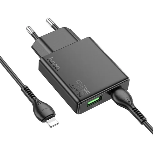Hoco N38 20 W įkroviklis su USB-C–Lightning laidu, juodas image 3