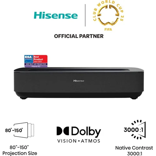 Hisense Laser TV PL2 4K 2700 ANSI liumenų, juodas image 1