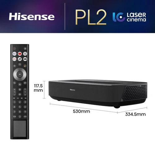 Hisense Laser TV PL2 4K 2700 ANSI liumenų, juodas image 2