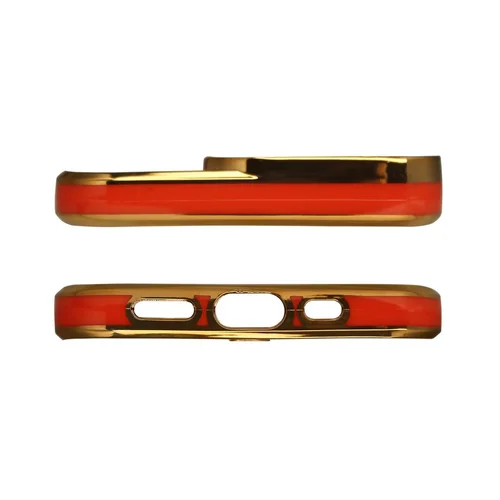 iPhone 12 Pro dėklas su auksiniu rėmeliu, raudonas image 2