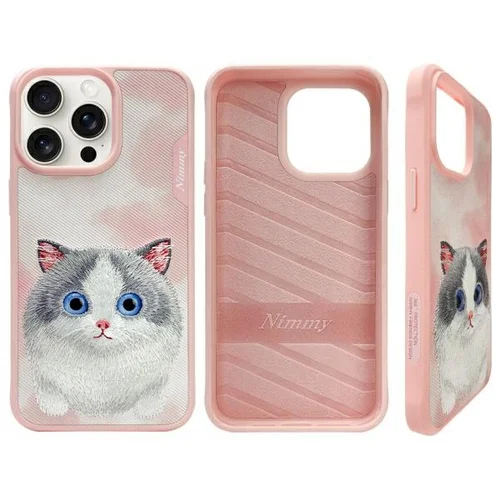NIMMY didelių akių katės dėklas iPhone 15 Pro Max, rožinis image 2