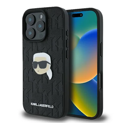 Karl Lagerfeld Monogram Karl Head Pin dėklas iPhone 16 Pro Max, juodas image 1