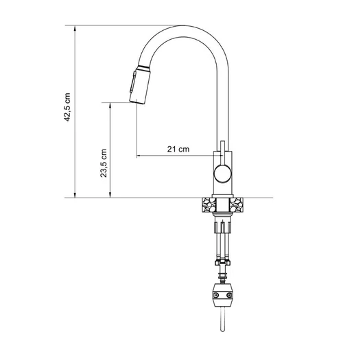 Quadron CINDY 52140BLM Plautuvės maišytuvas su ištraukiama žarna image 3