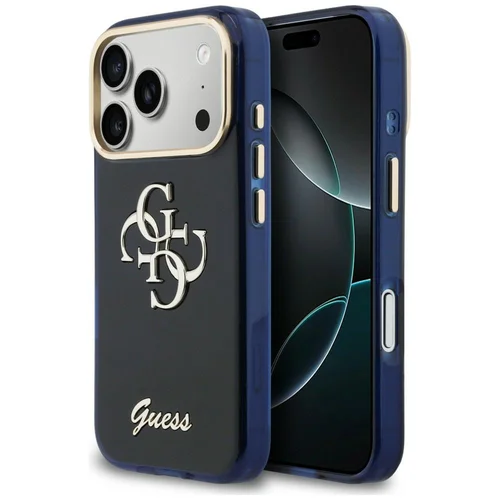 Guess IML 4G Script Metal dėklas iPhone 17 Pro Max, mėlynas image 1