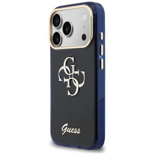 Guess IML 4G Script Metal dėklas iPhone 17 Pro Max, mėlynas image 2