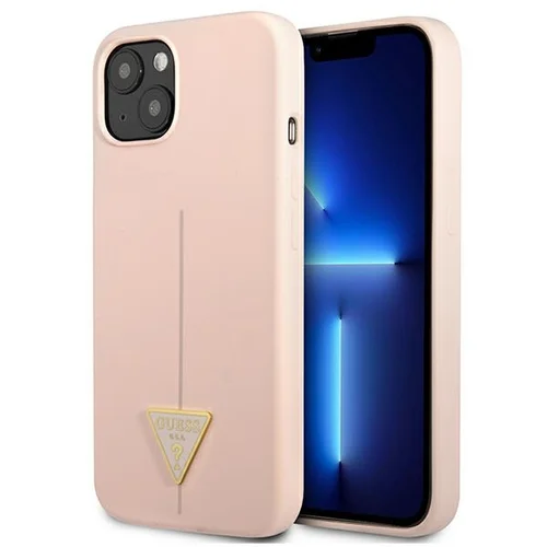 Guess GUHCP13SSLTGP iPhone 13 mini rožinis silikoninis dėklas image 1