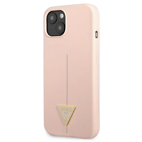 Guess GUHCP13SSLTGP iPhone 13 mini rožinis silikoninis dėklas image 2