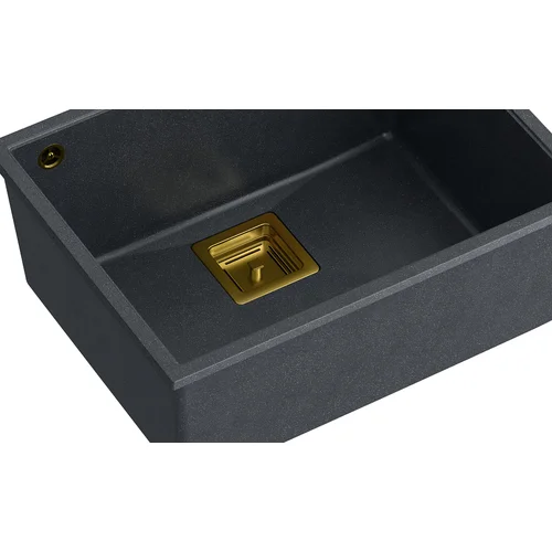 QUADRON DAVID 50 HQD5542U8-G1 plautuvė, 550x420x225 mm, juoda/aukso image 2