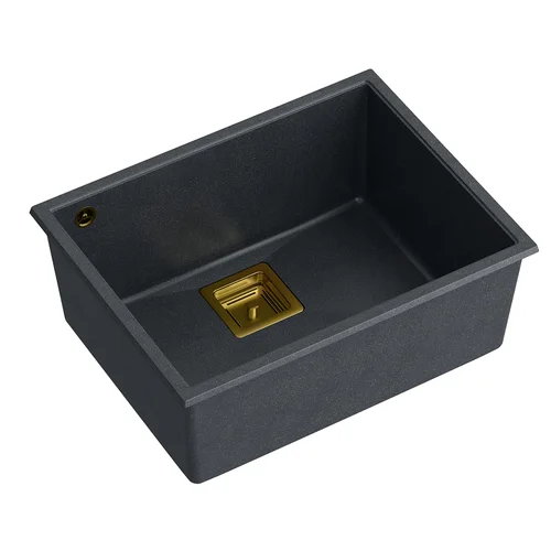 QUADRON DAVID 50 HQD5542U8-G1 plautuvė, 550x420x225 mm, juoda/aukso image 3