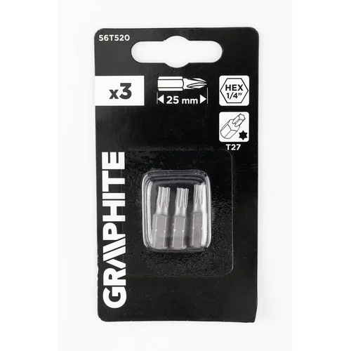 GRAPHITE Torx T27 x 25 mm, 3 vnt image 2