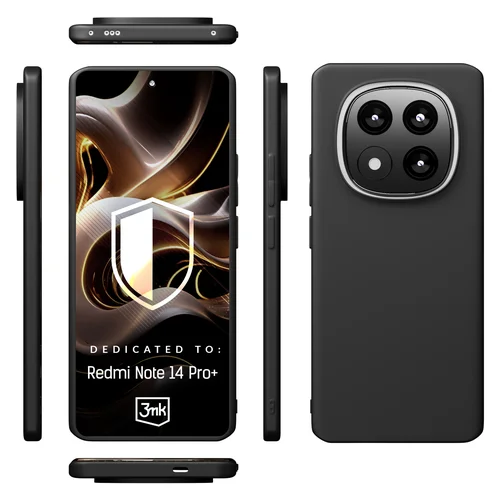 3mk Matt dėklas Redmi Note 14 Pro+, juodas image 2