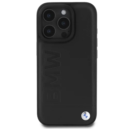 BMW Leather Hot Stamp dėklas iPhone 16 Pro Max, juodas image 3