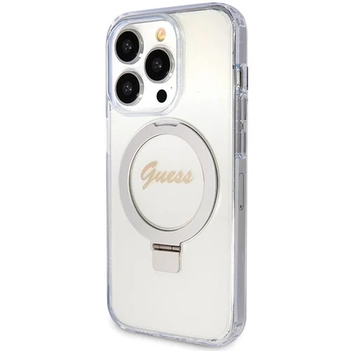 Guess Script Glitter MagSafe dėklas iPhone 15 Pro, skaidrus image 2