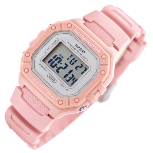 Casio W-218HC-4A unisexinis rožinis laikrodis su dėklu image 2