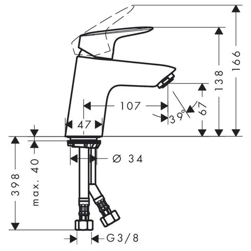 Hansgrohe Logis 71071000 praustuvo maišytuvas Chromo image 2