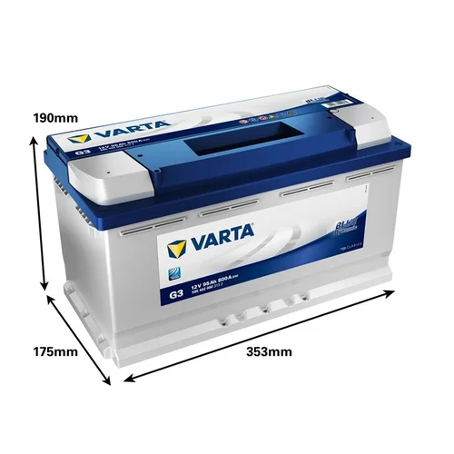 Varta BD G3 akumuliatorius, 95 Ah, 800 A, 12 V image 2