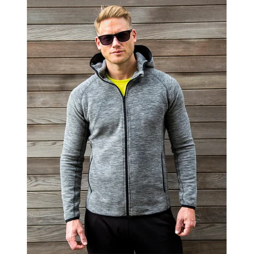 Spiro S245M džemperis su gobtuvu 3XL, Marl Grey/Black image 3
