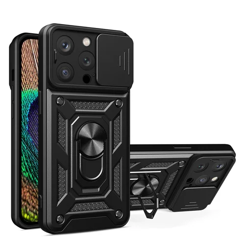 Hibridinis Armor Camshield dėklas iPhone 14 Pro Max juodas image 1