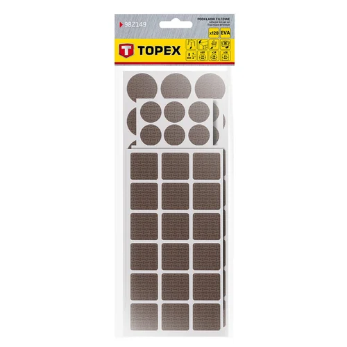 TOPEX 98Z149 EVA lipnios putplasčio pagalvėlės, rudos, 120 vnt. image 2