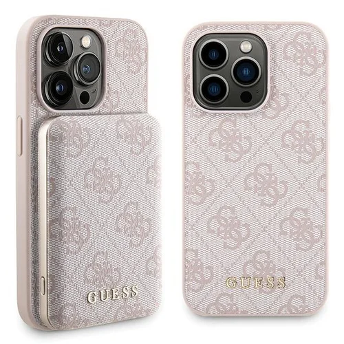 Guess 4G Metal Logo dėklo ir MagSafe baterijos rinkinys iPhone 15 Pro, 5000 mAh, rožinis image 1