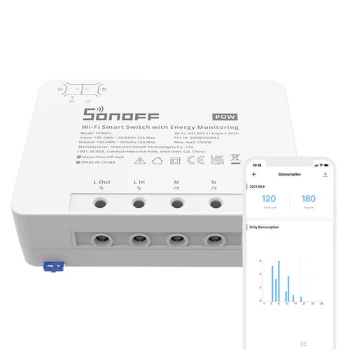 Sonoff POWR3 Wi-Fi išmanusis jungiklis image 1