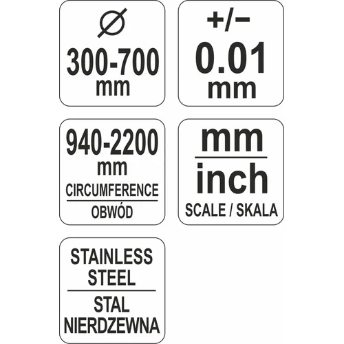 YATO YT-71701 matavimo juosta, 300–700 mm image 2
