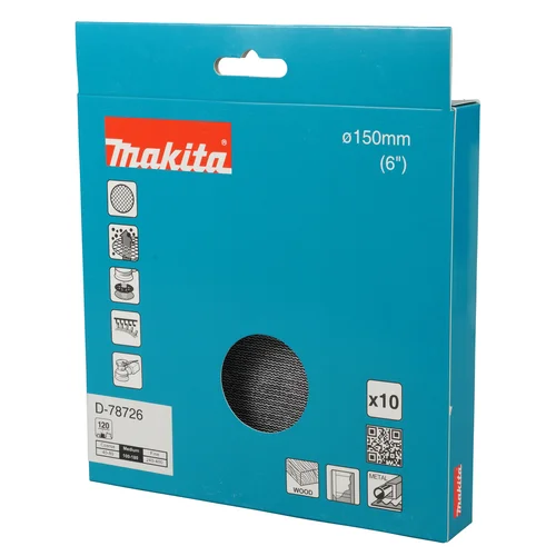 Makita D-78726 šlifavimo tinklelis 150 mm A120 aliuminio oksidas danga image 3