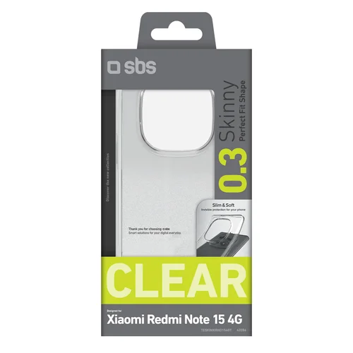 SBS Slim dėklas Xiaomi Redmi Note 15 4G, skaidrus image 2