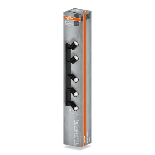 Osram kryptinis šviestuvas 5×GU10, juodas image 3