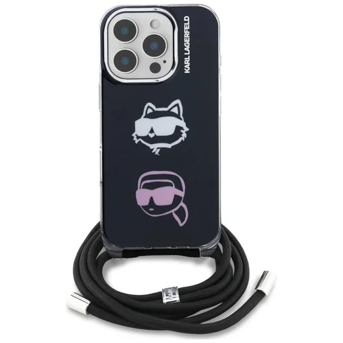 Karl Lagerfeld IML Crossbody Karl&Choupette dėklas iPhone 16 Pro Max, juodas image 2