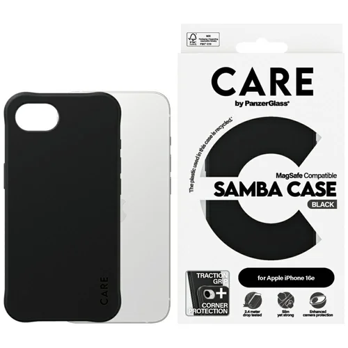 CARE by PanzerGlass Fashion MagSafe dėklas iPhone 16e, juodas image 1