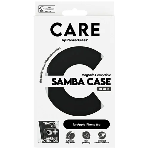 CARE by PanzerGlass Fashion MagSafe dėklas iPhone 16e, juodas image 3