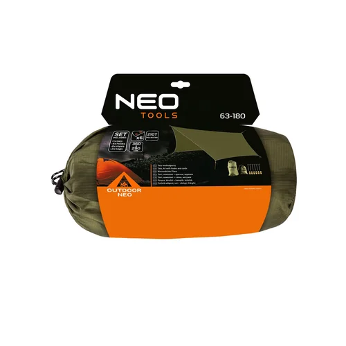 NEO TOOLS vandeniui atsparus brezentas 360x290 cm 210T PU3000 image 2