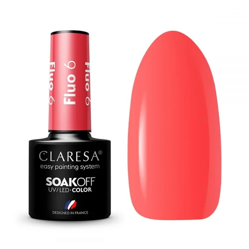 CLARESA FLUO 6 hibridinis nagų lakas, 5 g image 1