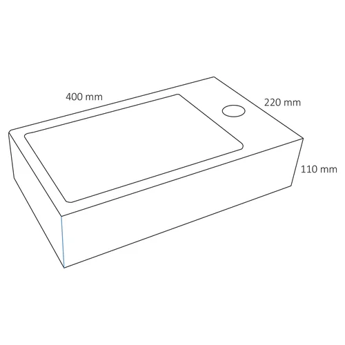 Praustuvas 40 x 22 x 11 cm, kalkakmenis, tamsiai pilkas image 3